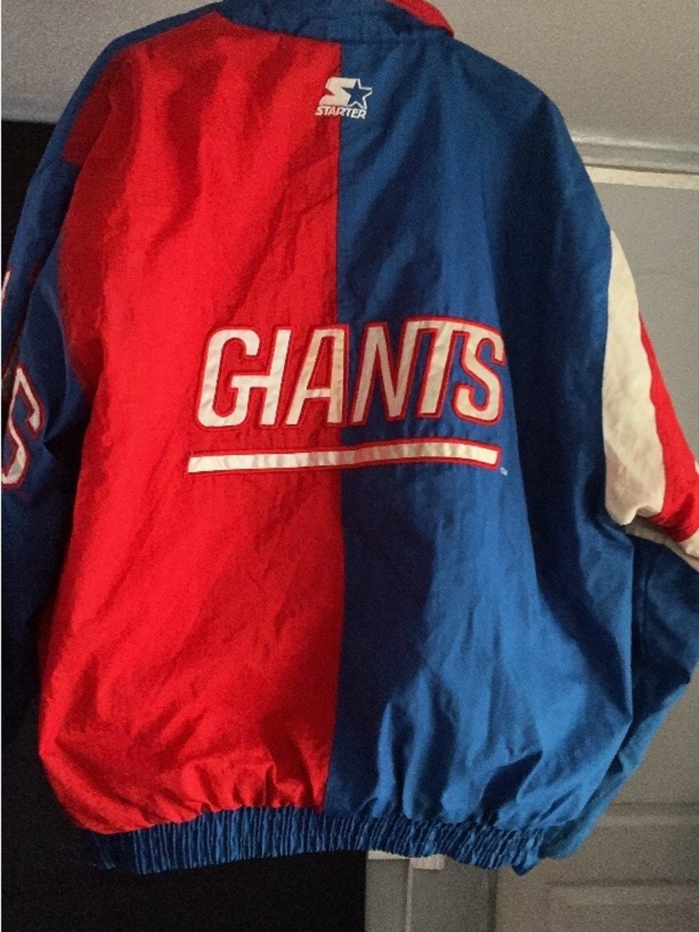 STARTER Blue & Red New York Giants Puffer Jacket - Picture 4 of 6